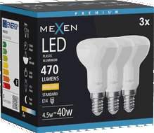 Mexen Nova 3x LED-Glühbirne E14, R50, 4,5W, Warm - 3000K, 470 lm - L103-E14-0530-01x03