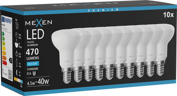Mexen Nova 10x LED pirn E14, R50, 4,5W, Külm - 6500K, 470 lm - L103-E14-0565-01x10