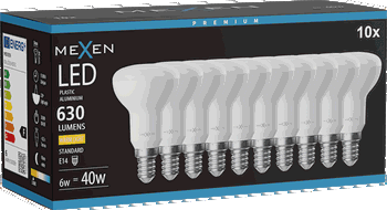 Mexen Nova 10x LED-lamppu E14, R50, 6W, Lämmin - 3000K, 630 lm - L103-E14-0630-01x10