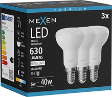 Mexen Nova 3x LED-lamp E14, R50, 6W, Neutraal - 4000K, 630 lm - L103-E14-0640-01x03