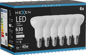 Mexen Nova 6x Ampoule LED E14, R50, 6W, Neutre - 4000K, 630 lm - L103-E14-0640-01x06