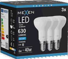 Mexen Nova 3x LED-Lampe E14, R50, 6W, Kalt - 6500K, 630 lm - L103-E14-0665-01x03