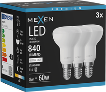 Mexen Nova 3x LED-Glühbirne E14, R50, 8W, Neutral - 4000K, 840 lm - L103-E14-0840-01x03