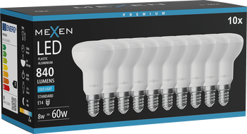 Mexen Nova 10x Lampadina LED E14, R50, 8W, Fredda - 6500K, 840 lm - L103-E14-0865-01x10