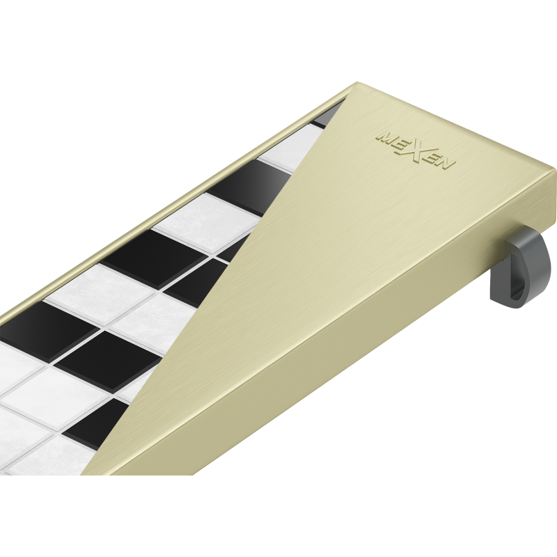 Mexen Flat M13 Abdeckung 2-in-1 für linearen Abfluss 50 cm, gebürstetes Gold - 1A19050