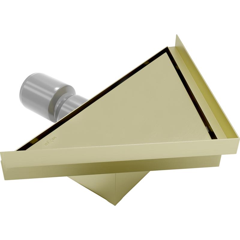 Mexen Flat-T M13 triangular floor drain 20 x 20 cm, brushed gold - 1A10320