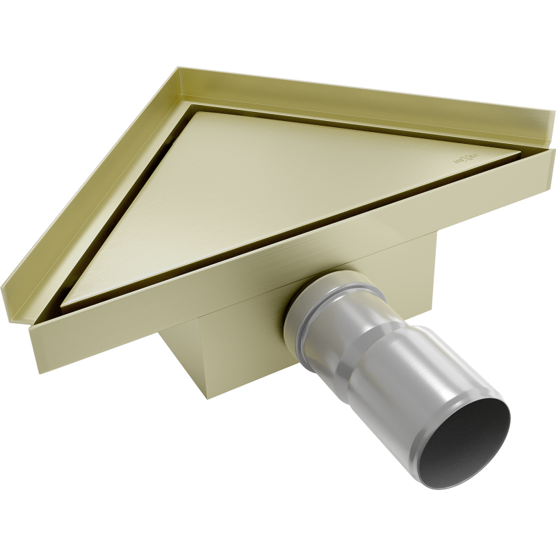 Mexen Flat-T M13 Bodenablauf dreieckig 20 x 20 cm, gold gebürstet - 1A10320