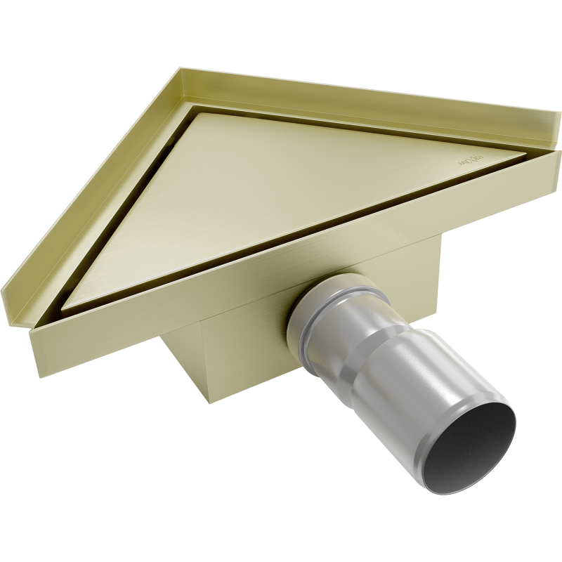Mexen Flat-T M13 drainage de sol triangulaire 20 x 20 cm, or brossé - 1A10320