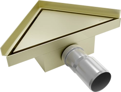 Mexen Flat-T M13 sumidero de suelo triangular 20 x 20 cm, oro cepillado - 1A10320