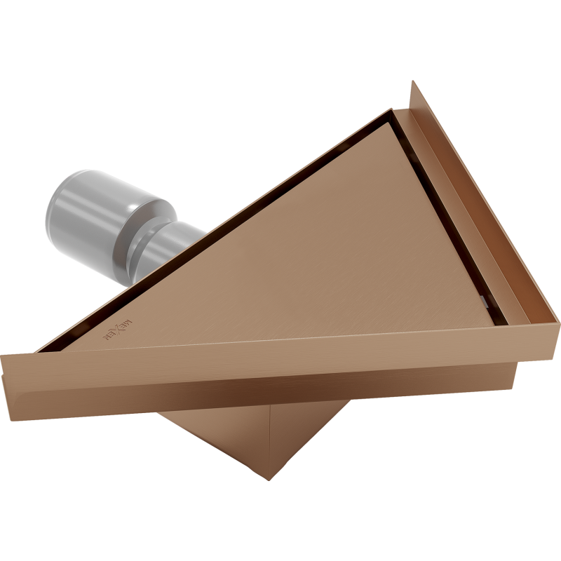 Mexen Flat-T M13 Triangular Floor Drain 20 x 20 cm, Brushed Copper - 1C10320