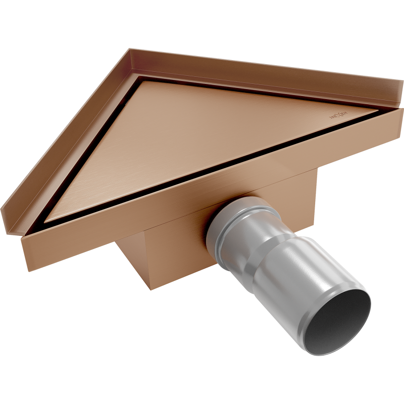 Mexen Flat-T M13 ralo de chão triangular 20 x 20 cm, cobre escovado - 1C10320