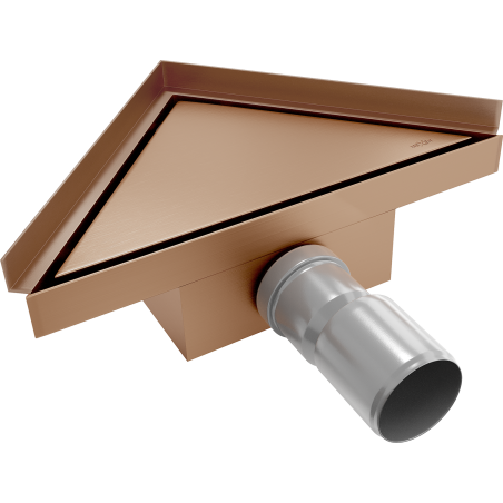 Mexen Flat-T M13 scarico a pavimento triangolare 20 x 20 cm, rame spazzolato - 1C10320