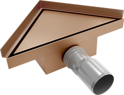 Mexen Flat-T M13 Triangular Floor Drain 20 x 20 cm, Brushed Copper - 1C10320