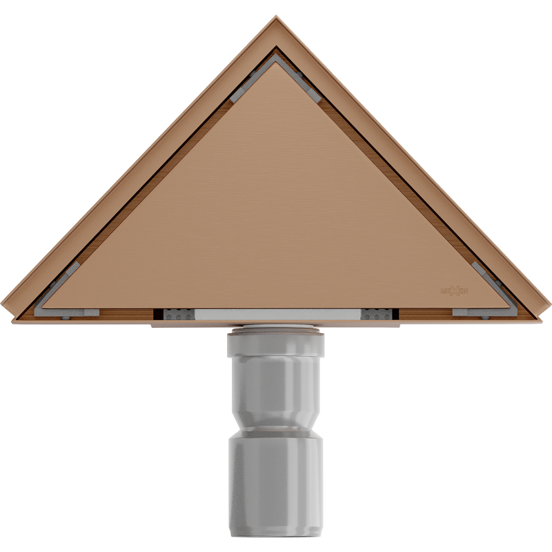 Mexen Flat-T M13 receveur de sol triangulaire 20 x 20 cm, cuivre brossé - 1C10320