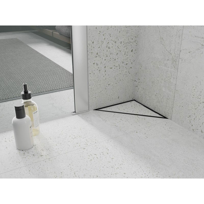 Mexen Flat-T M13 driehoekige vloerafvoer 20 x 20 cm, geborsteld geweergrijs - 1E10320