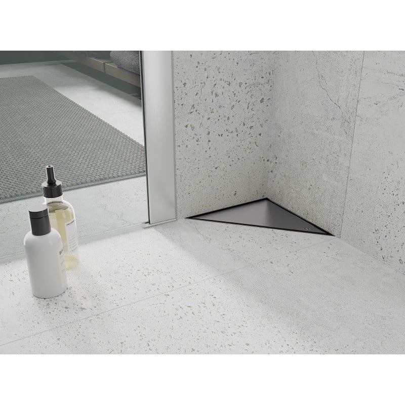Mexen Flat-T M13 triangular floor drain 20 x 20 cm, gun gray brushed - 1E10320
