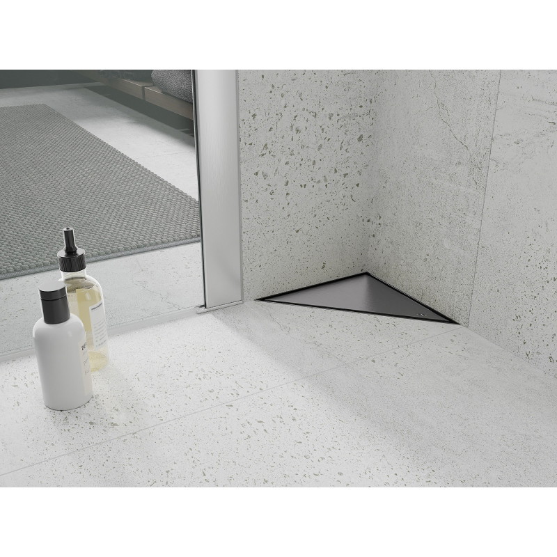 Mexen Flat-T M13 trokutaasti podni odvod 20 x 20 cm, gun gray četkani - 1E10320