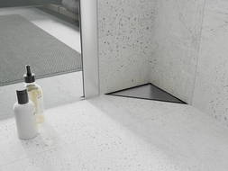 Mexen Flat-T M13 driehoekige vloerafvoer 20 x 20 cm, geborsteld geweergrijs - 1E10320