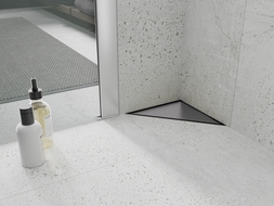 Mexen Flat-T M13 τριγωνική αποχέτευση δαπέδου 20 x 20 cm, γκρι όπλο βουρτσισμένο