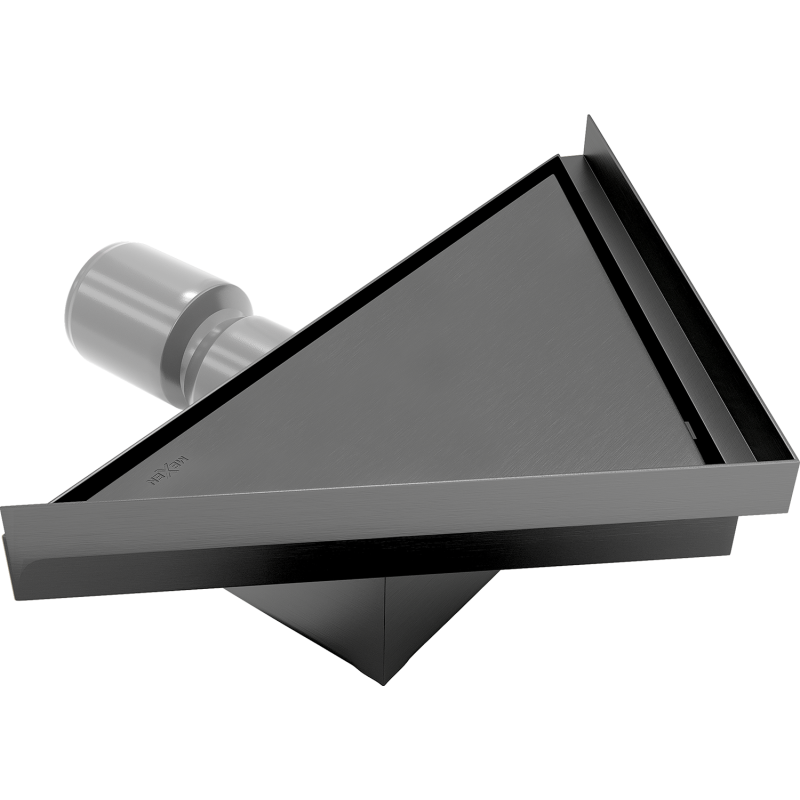 Mexen Flat-T M13 Bodenablauf dreieckig 20 x 20 cm, gebürstet in Gun Gray - 1E10320