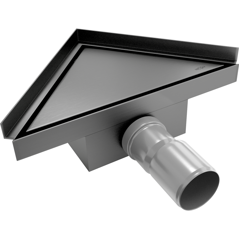 Mexen Flat-T M13 Bodenablauf dreieckig 20 x 20 cm, gebürstet in Gun Gray - 1E10320