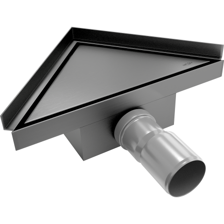 Mexen Flat-T M13 ralo de chão triangular 20 x 20 cm, cinza escovado - 1E10320