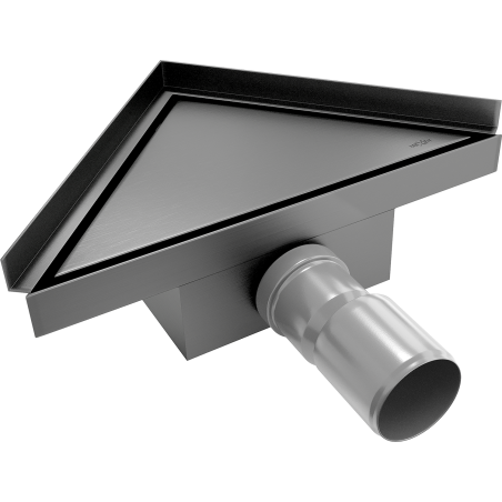 Mexen Flat-T M13 scarico a pavimento triangolare 20 x 20 cm, grigio canna spazzolato - 1E10320