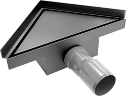 Mexen Flat-T M13 triangular floor drain 20 x 20 cm, gun gray brushed - 1E10320