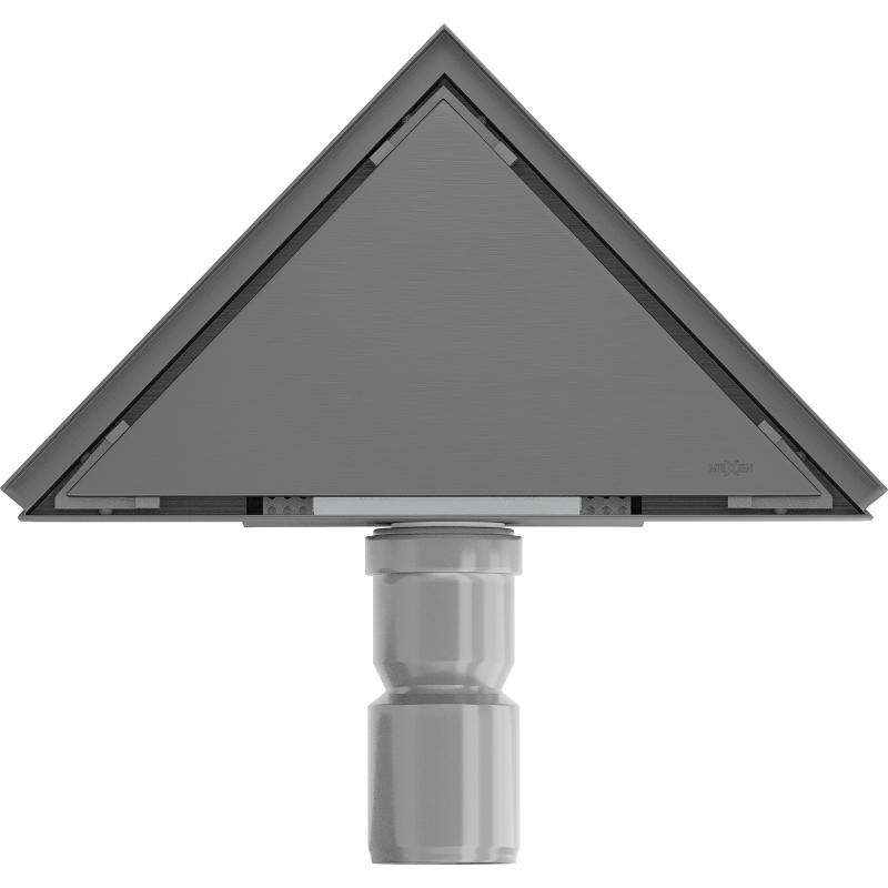 Mexen Flat-T M13 scarico a pavimento triangolare 20 x 20 cm, grigio canna spazzolato - 1E10320