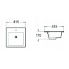 Mexen Stella inbouw wastafel 41 x 41 cm, wit - 25454100