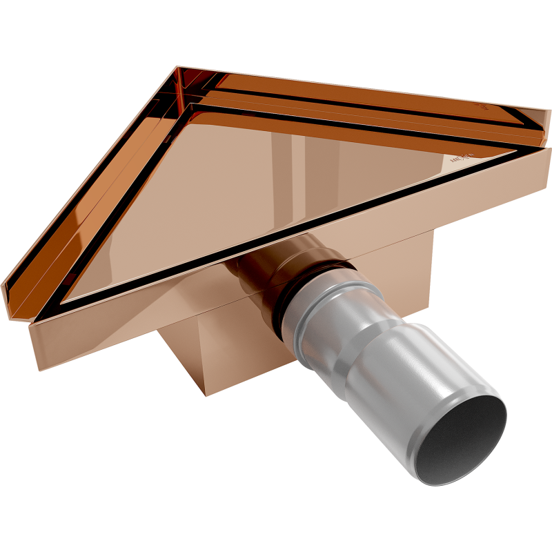 Mexen Flat-T M13 Bodenablauf dreieckig 20 x 20 cm, roségold - 1610320