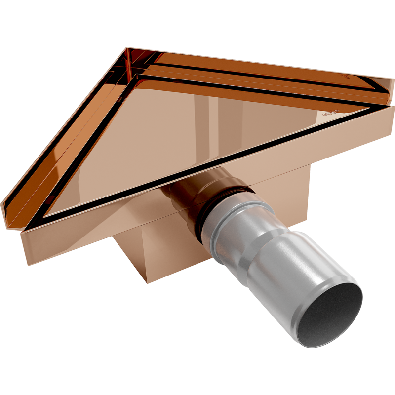 Mexen Flat-T M13 triangular floor drain 20 x 20 cm, rose gold - 1610320