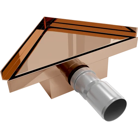 Mexen Flat-T M13 kolmion muotoinen lattia-allas 20 x 20 cm, ruusukulta - 1610320