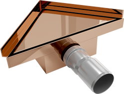 Mexen Flat-T Ralo de piso triangular M13 20 x 20 cm, ouro rosa - 1610320