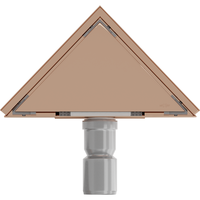 Mexen Flat-T M13 desagüe de suelo triangular 20 x 20 cm, oro rosa - 1610320