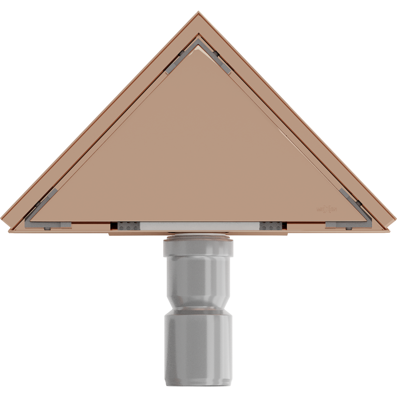 Mexen Flat-T M13 triangular floor drain 20 x 20 cm, rose gold - 1610320