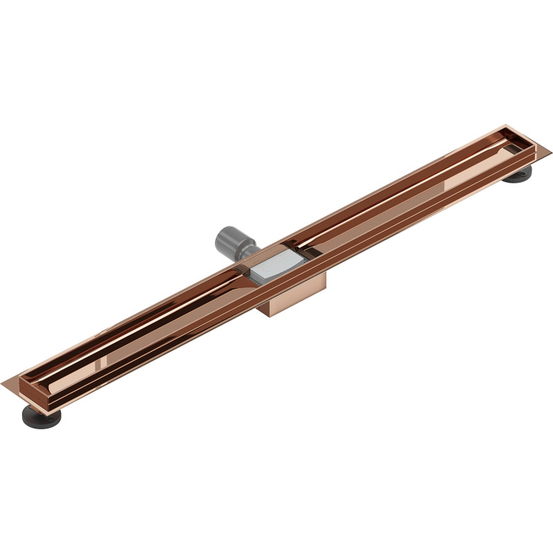 Mexen Flat 100 cm joonduse äravoolukorpus, roosa kuld - 1615100