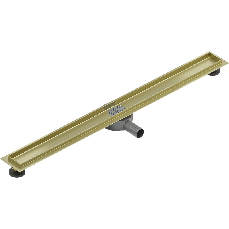 Mexen Flat 360° rotating linear drain body 100 cm, brushed gold - 1A40100