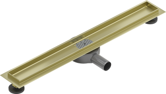 Mexen Flat 360° rotating linear drain body 70 cm, brushed gold - 1A40070