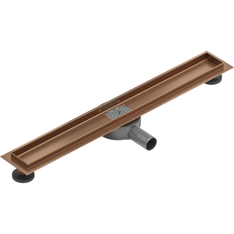 Mexen Flat 360° corpo per scarico lineare girevole 60 cm, rame spazzolato - 1C40060