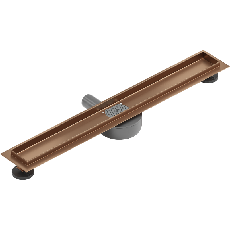 Mexen Flat 360° rotatable linear drain body 60 cm, brushed copper - 1C40060