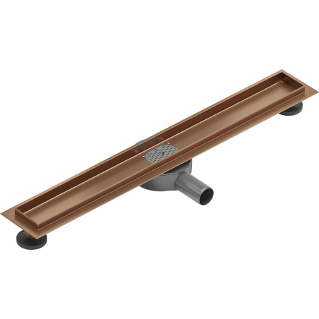 Mexen Flat 360° Rotating Linear Drain Body 70 cm, Brushed Copper - 1C40070