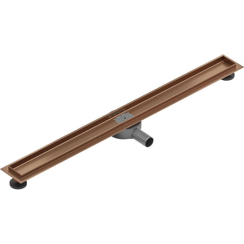 Mexen Flat 360° rotary linear drain body 80 cm, brushed copper - 1C40080