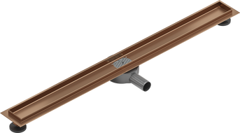 Mexen Flat 360° Lineaarisen vesilukon runko, kierrettävä 100 cm, harjattu kupari - 1C40100