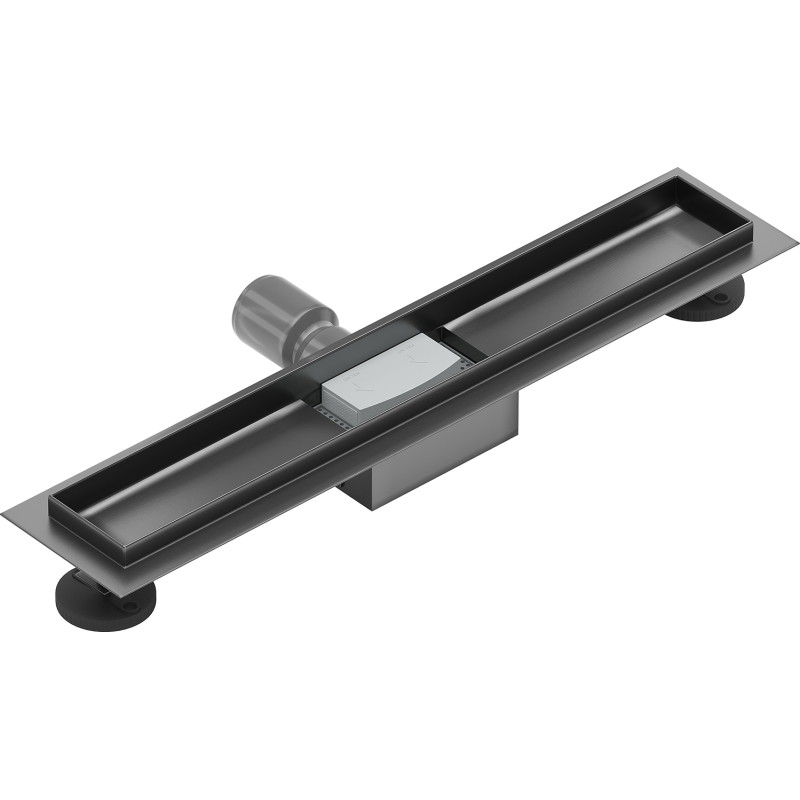 Mexen Flat kropp för linjär avlopp 50 cm, borstade gun gray - 1E15050