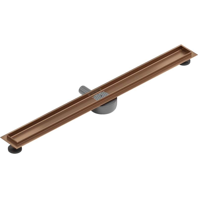 Mexen Flat 360° rotary linear drain body 80 cm, brushed copper - 1C40080