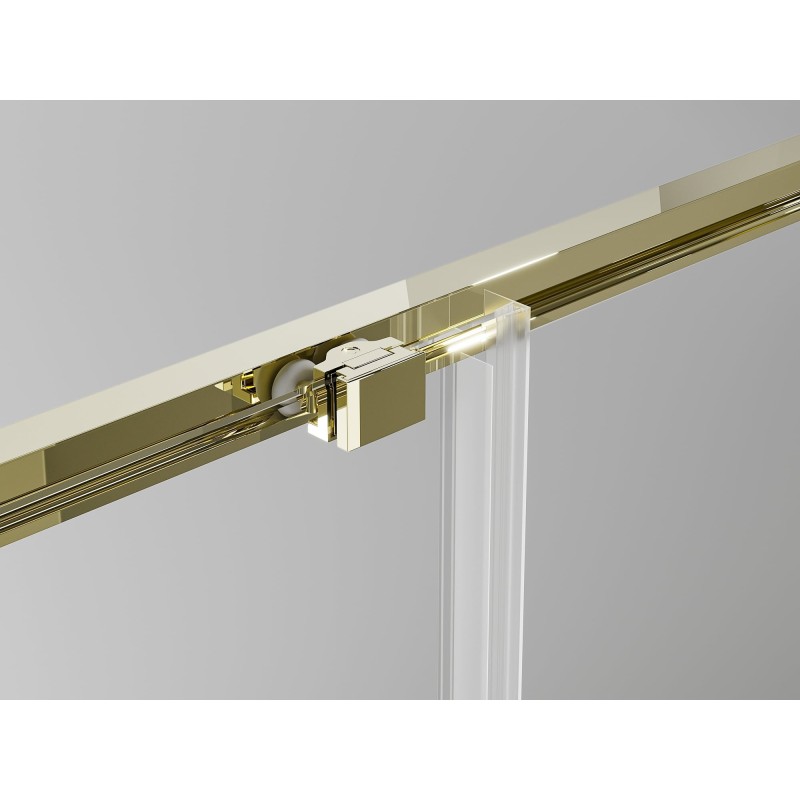 Mexen Exo-3S trīsdaļīga bīdāma dušas kabīne 160 x 80 cm, caurspīdīga, zelta - 8152-160-080-50-00-3S