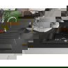 Mexen Cesar Granitspüle 1-Becken mit Abtropffläche 775 x 470 mm, schwarz, goldener Siphon - 6514771010-77-G