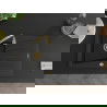 Mexen Cesar Granitspüle 1-Becken mit Abtropffläche 775 x 470 mm, schwarz, goldener Siphon - 6514771010-77-G