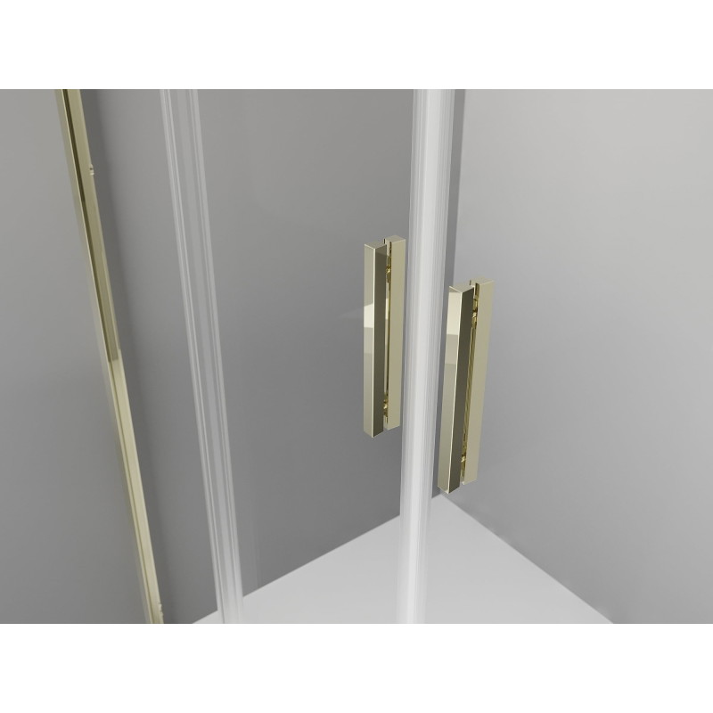 Mexen Exo-S Duo 3S 3-sienu bīdāmā dušas kabīne 190 x 95 cm, caurspīdīga, zeltaina - 8152-190-095-50-00-3S
